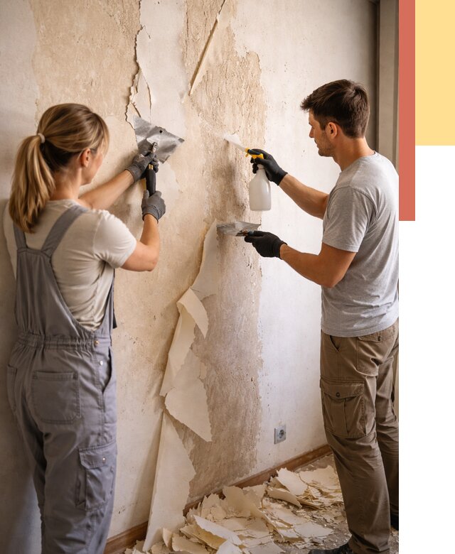 Снятие старых обоев в Смоленске от 5384 руб. под ключ недорого | ОТДЕЛОЧНИК-Смл