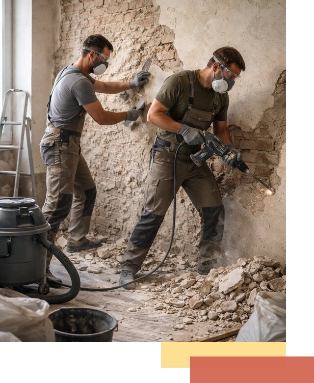 Демонтаж штукатурки со стен в Смоленске быстро и аккуратно