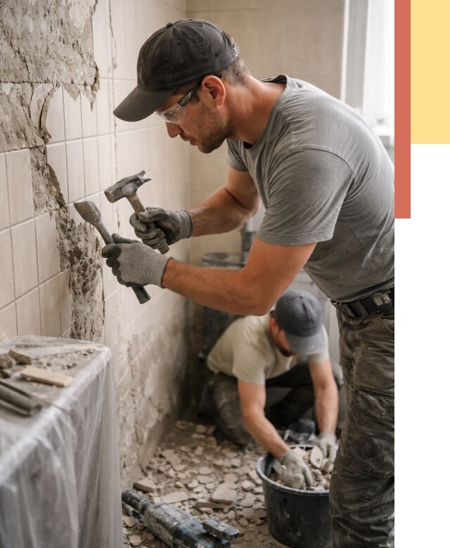 Демонтаж плитки со стен в Смоленске от 872 руб. — быстро и недорого | ОТДЕЛОЧНИК-Смл