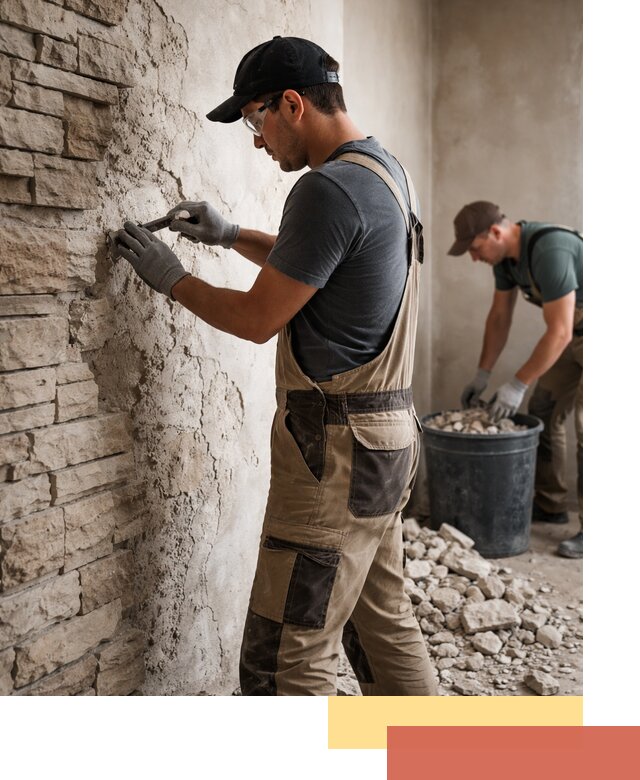 Демонтаж декоративного камня в Смоленске профессионально и безопасно