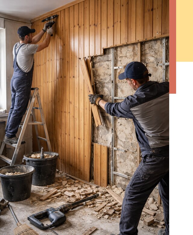 Демонтаж вагонки со стен в Смоленске от 1487 руб. — снятие, удаление, срочно | ОТДЕЛОЧНИК-Смл