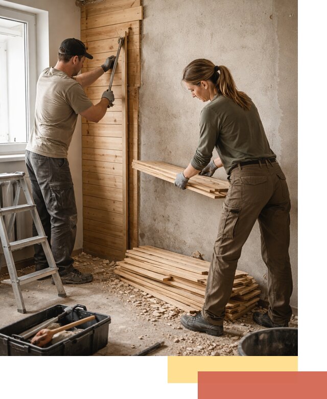 Демонтаж вагонки со стен в Смоленске — профессиональный демонтаж