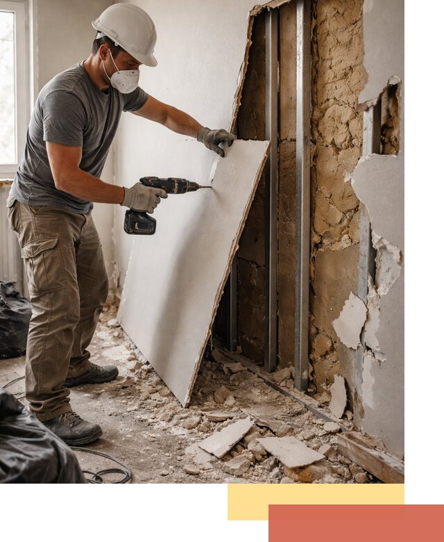 Демонтаж гипсокартона со стен в Смоленске качественно и быстро