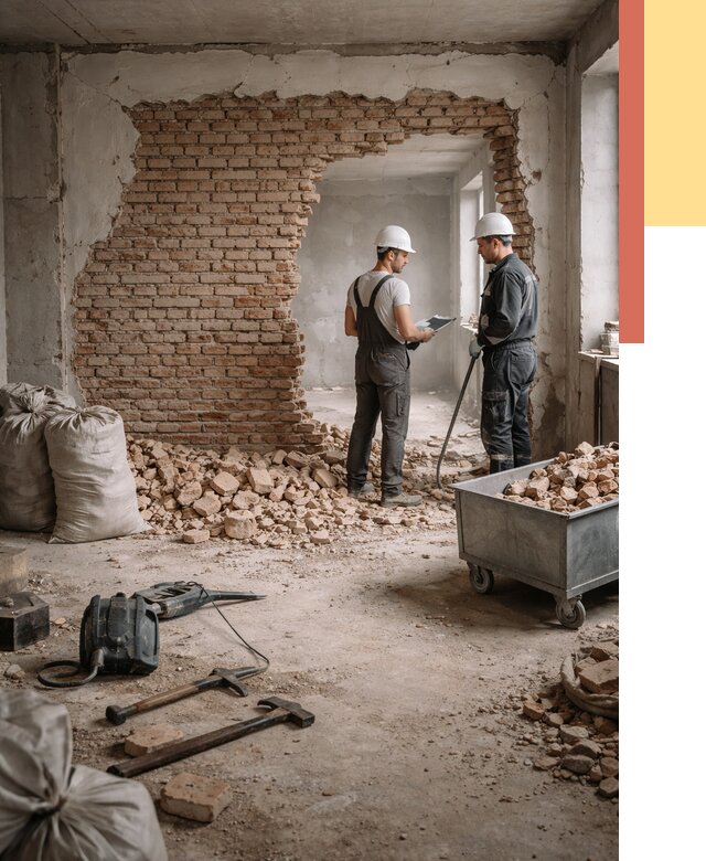 Демонтаж кирпичных стен в Смоленске от 4307 руб. — быстро, недорого, под ключ | ОТДЕЛОЧНИК-Смл