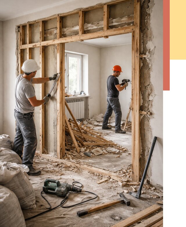 Демонтаж деревянных перегородок в Смоленске от 3282 руб. — быстро и недорого | ОТДЕЛОЧНИК-Смл