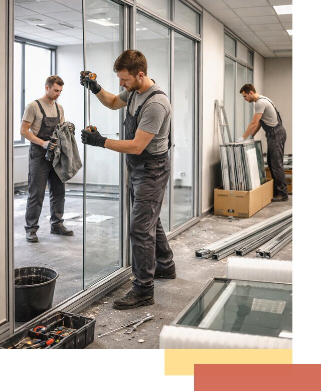 Демонтаж стеклянных перегородок в Смоленске быстро и безопасно