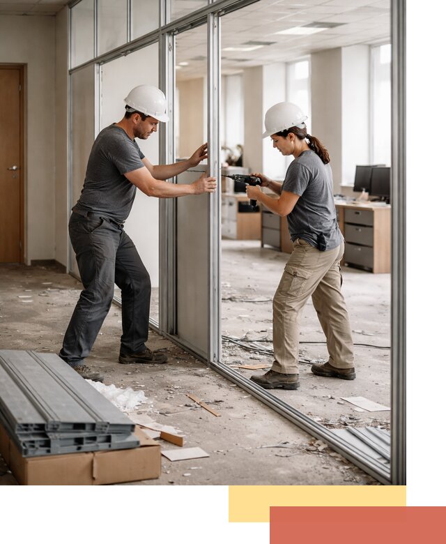 Демонтаж алюминиевых перегородок в Смоленске быстро и аккуратно