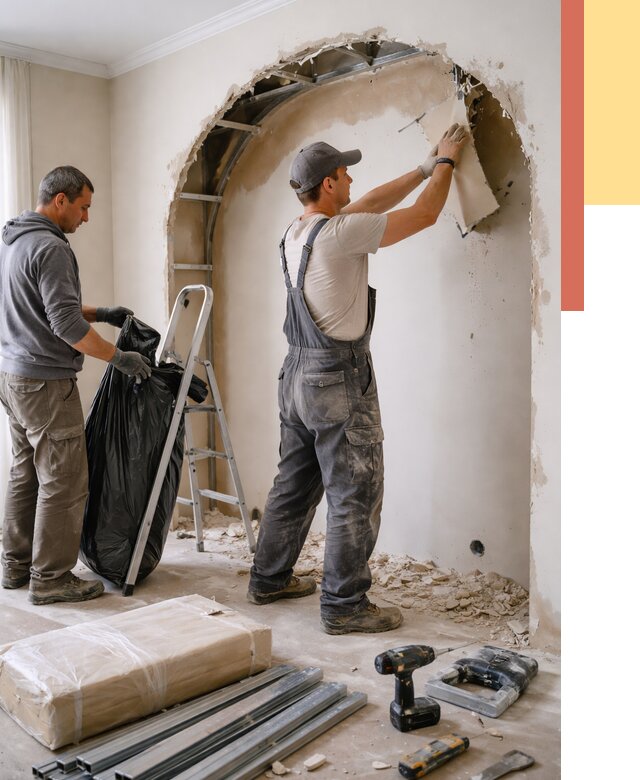 Демонтаж арки из гипсокартона в Смоленске от 3589 руб. — услуги под ключ | ОТДЕЛОЧНИК-Смл