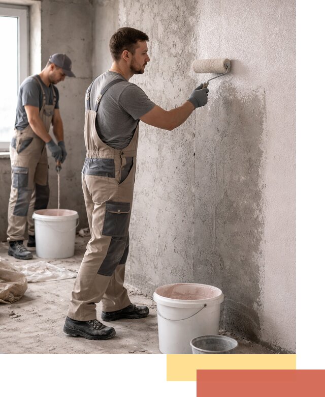 Нанесение бетоноконтакта на стены в Смоленске для последующей отделки