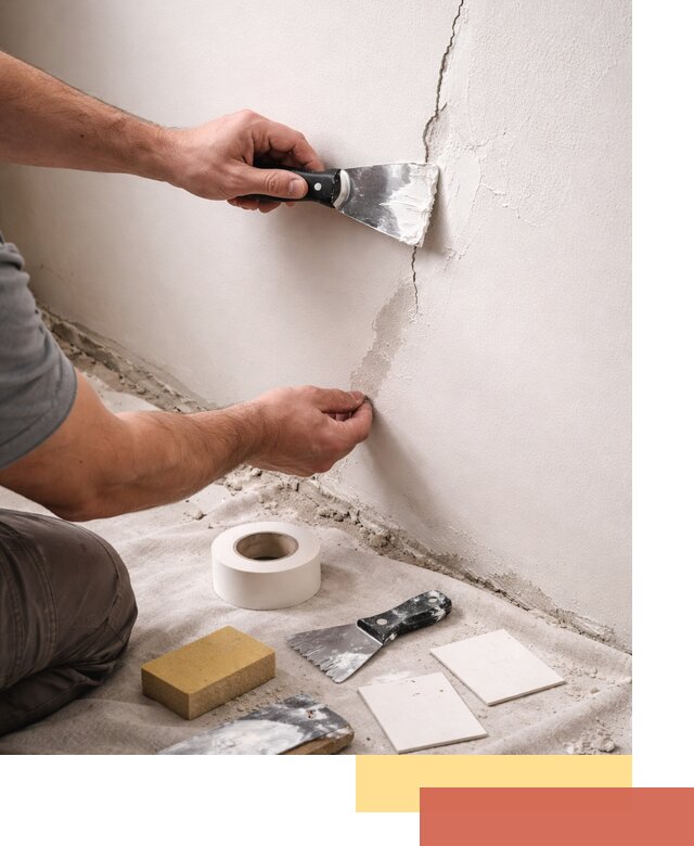 Заделка трещин и сколов в стенах и потолках в Смоленске