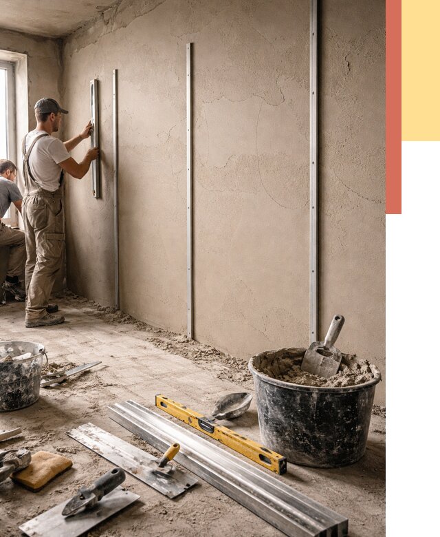 Штукатурка стен по маякам в Смоленске от 5640 руб./м² — выравнивание под ключ | ОТДЕЛОЧНИК-Смл