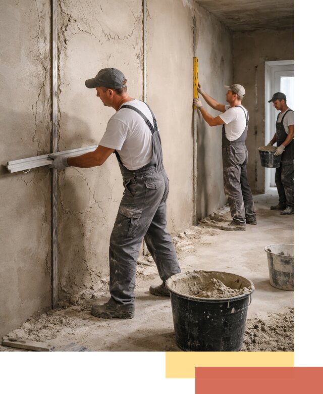 Штукатурка стен по маякам в Смоленске — точная и ровная поверхность