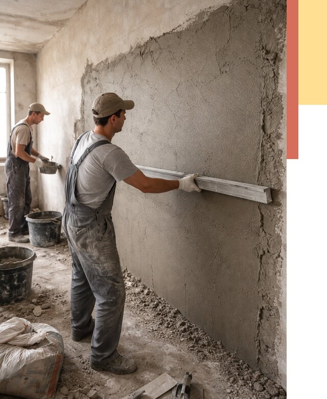 Цементная штукатурка стен в Смоленске от 4615 руб/м2 — быстро и недорого | ОТДЕЛОЧНИК-Смл