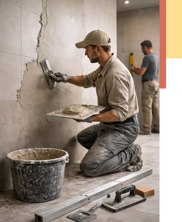 Штукатурка стен в ванной в Смоленске от 4615 руб./м² — выравнивание под ключ | ОТДЕЛОЧНИК-Смл