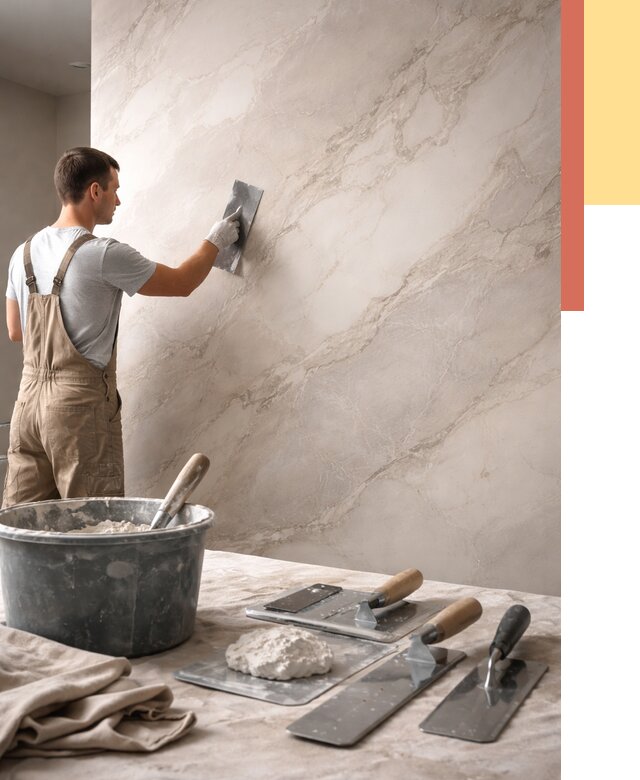 Декоративная штукатурка под мрамор в Смоленске от 2871 руб./м² — быстро и недорого | ОТДЕЛОЧНИК-Смл