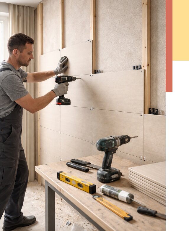 Монтаж МДФ панелей на стены в Смоленске от 1282 руб. под ключ | ОТДЕЛОЧНИК-Смл