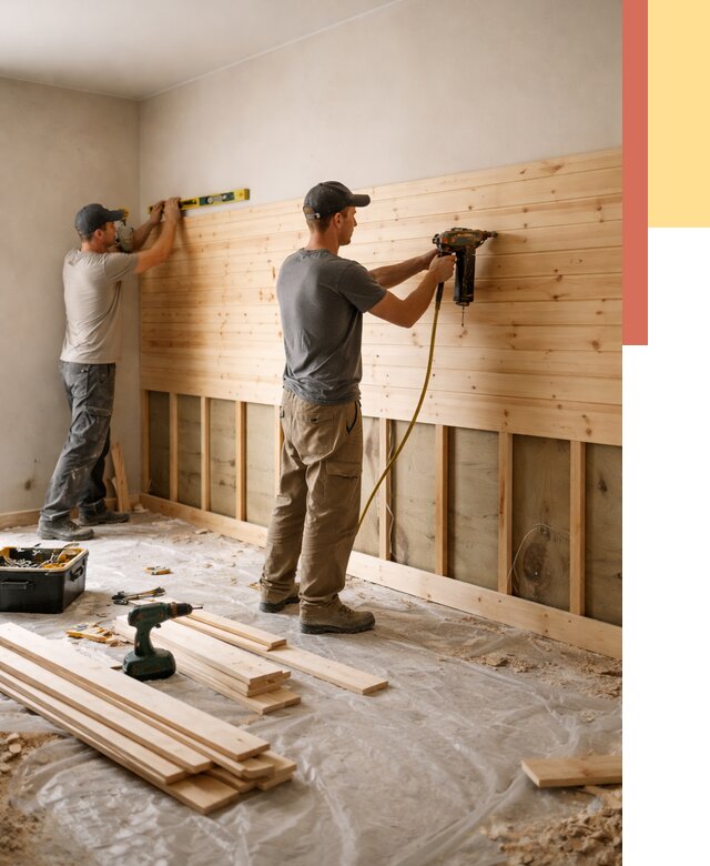 Монтаж деревянной вагонки на стены в Смоленске от 7691 руб. | Услуги монтажа вагонки | ОТДЕЛОЧНИК-Смл