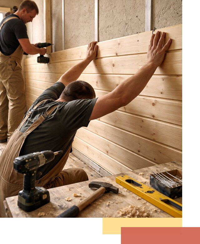 Монтаж деревянной вагонки на стены в Смоленске быстро и качественно