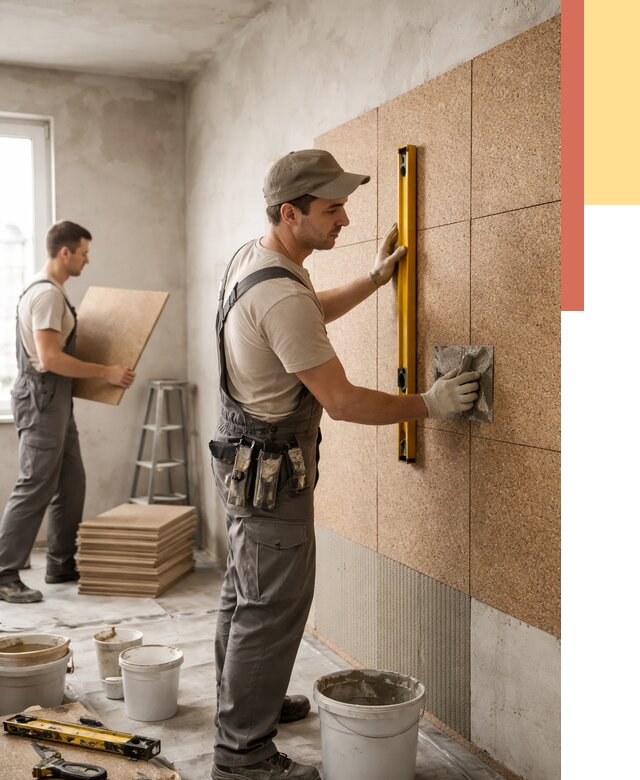 Монтаж пробковых панелей на стены в Смоленске от 3589 руб. — ОТДЕЛОЧНИК-Смл