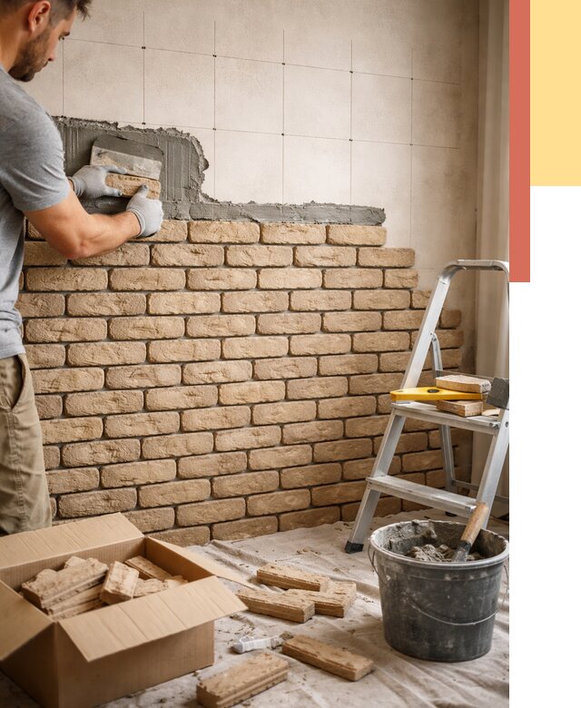 Монтаж декоративного кирпича в Смоленске от 3282 руб./м² — быстро и недорого | ОТДЕЛОЧНИК-Смл