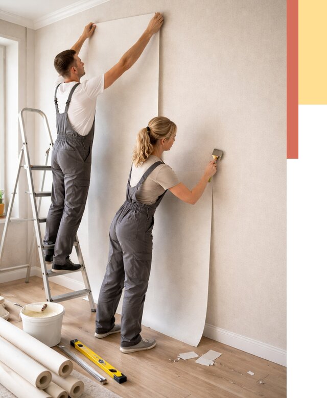 Поклейка флизелиновых обоев в Смоленске от 6153 руб. | Быстро и недорого — ОТДЕЛОЧНИК-Смл