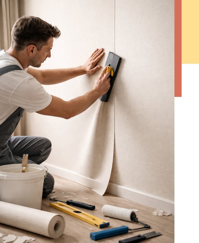 Поклейка виниловых обоев в Смоленске от 4615 руб. | Быстро и недорого — ОТДЕЛОЧНИК-Смл