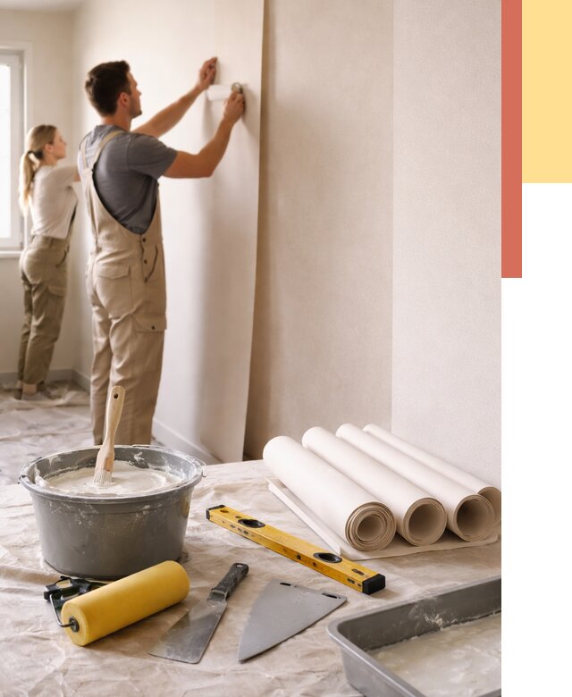 Поклейка бумажных обоев в Смоленске от 5640 руб./м2 — быстро и недорого | ОТДЕЛОЧНИК-Смл