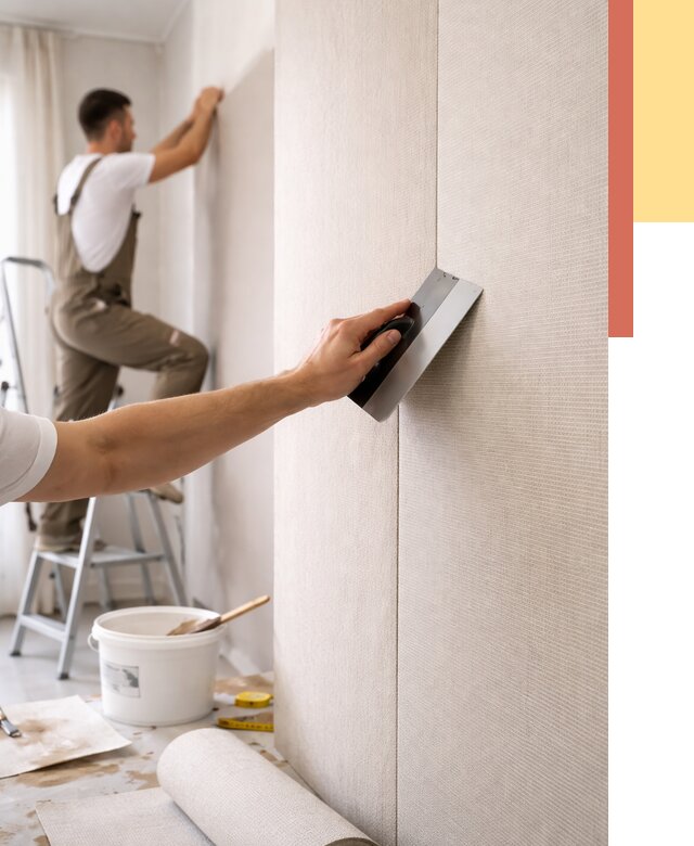 Поклейка текстильных обоев в Смоленске от 4615 руб. под ключ | ОТДЕЛОЧНИК-Смл