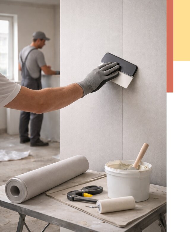 Поклейка обоев под покраску в Смоленске от 3589 руб. за м2 | ОТДЕЛОЧНИК-Смл