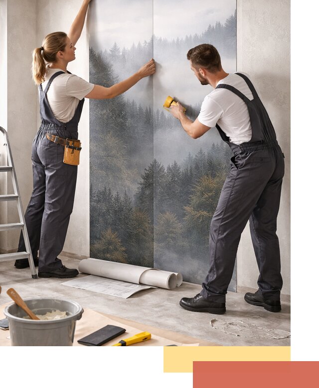 Поклейка фотообоев профессионально в Смоленске под ключ