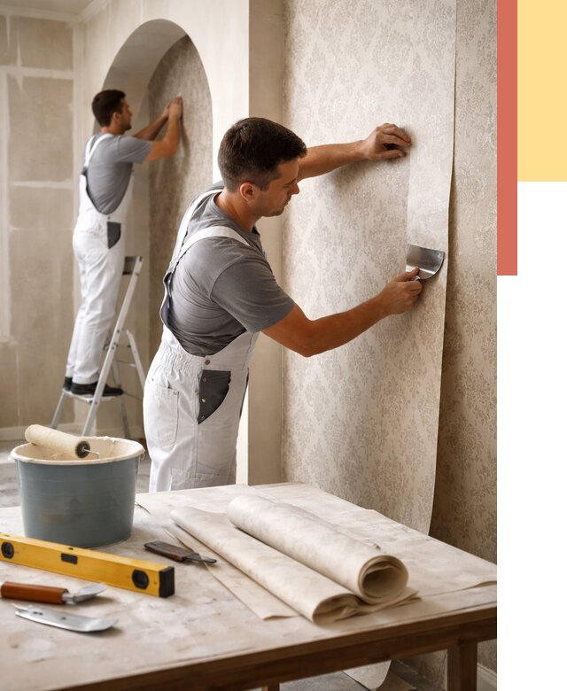 Поклейка обоев на сложные стены в Смоленске от 2871 руб. под ключ | ОТДЕЛОЧНИК-Смл