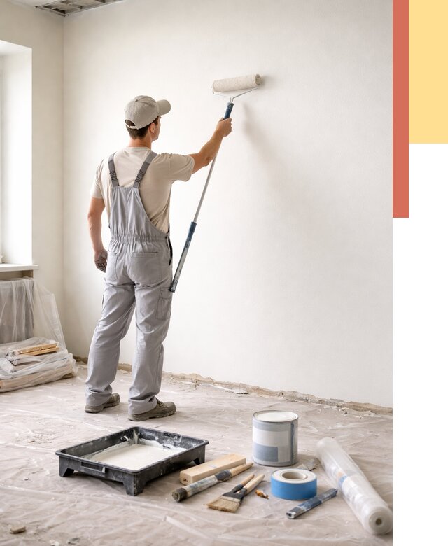 Покраска стен водоэмульсионной краской в Смоленске от 461 руб. за м² | ОТДЕЛОЧНИК-Смл