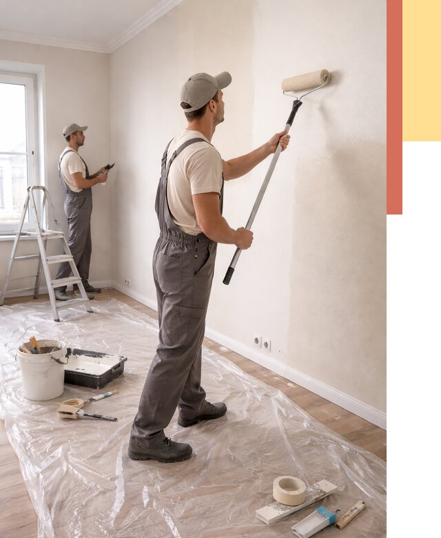 Покраска стен акриловой краской в Смоленске от 3589 руб./м² — быстро и недорого | ОТДЕЛОЧНИК-Смл