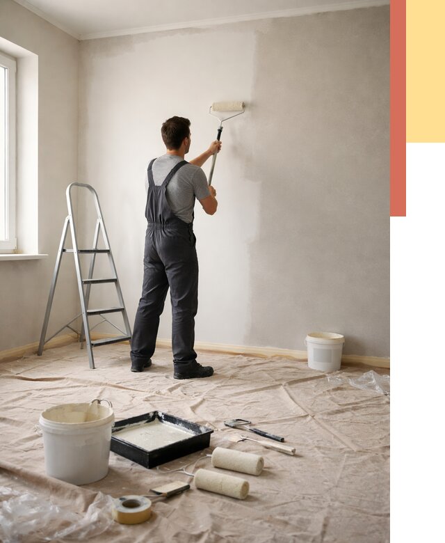 Покраска стен моющейся краской в Смоленске от 359 руб./м² — быстро и недорого | ОТДЕЛОЧНИК-Смл