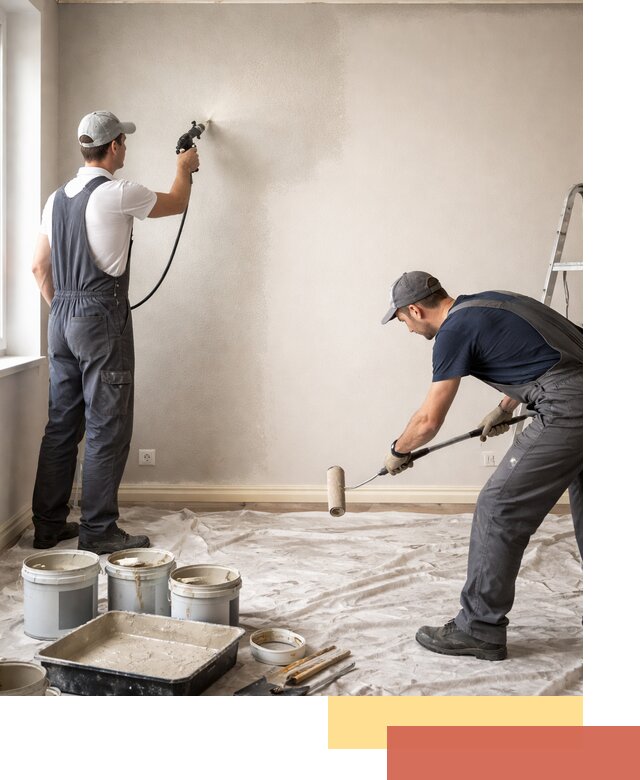 Покраска стен моющейся краской и защита поверхностей в Смоленске