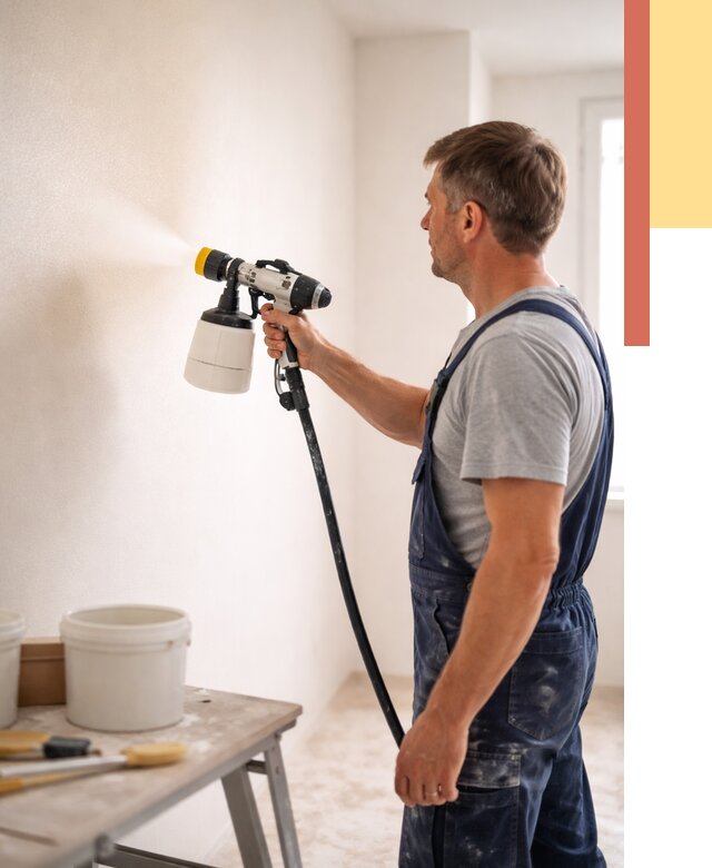 Покраска стен краскопультом в Смоленске от 7691 руб. — механизированная покраска | ОТДЕЛОЧНИК-Смл