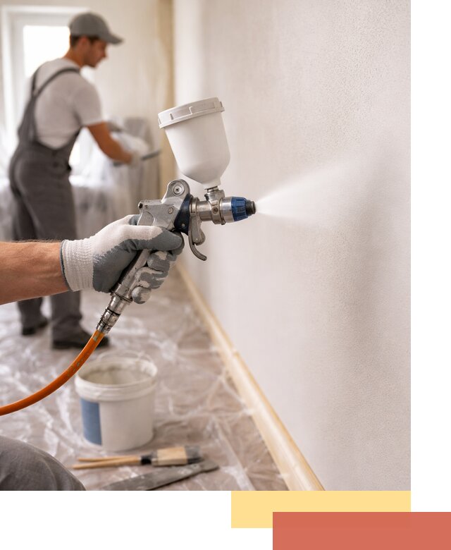 Покраска стен краскопультом в Смоленске быстро и качественно