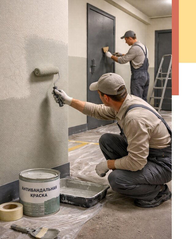 Покраска стен антивандальной краской в Смоленске от 4615 руб./м² под ключ | ОТДЕЛОЧНИК-Смл