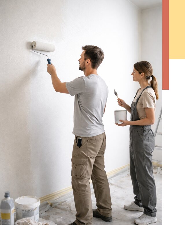 Окраска стен по стеклохолсту в Смоленске от 4615 руб/м² под ключ | ОТДЕЛОЧНИК-Смл