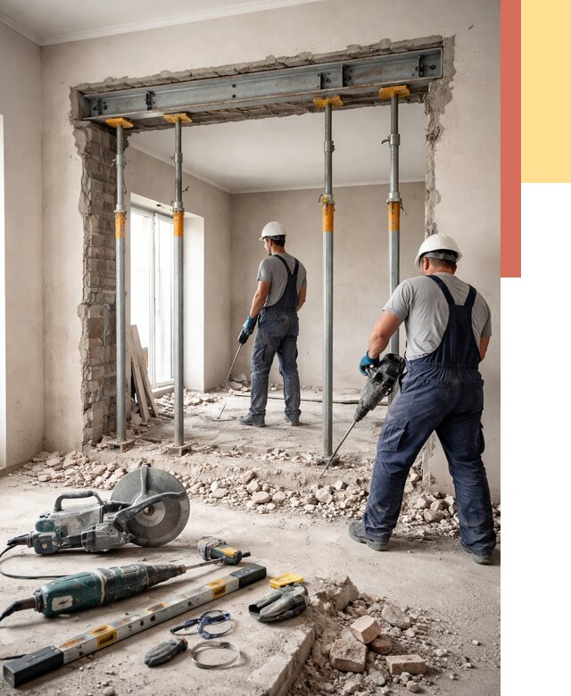 Прорезка проема в стене в Смоленске от 4615 руб. — быстро и недорого | ОТДЕЛОЧНИК-Смл