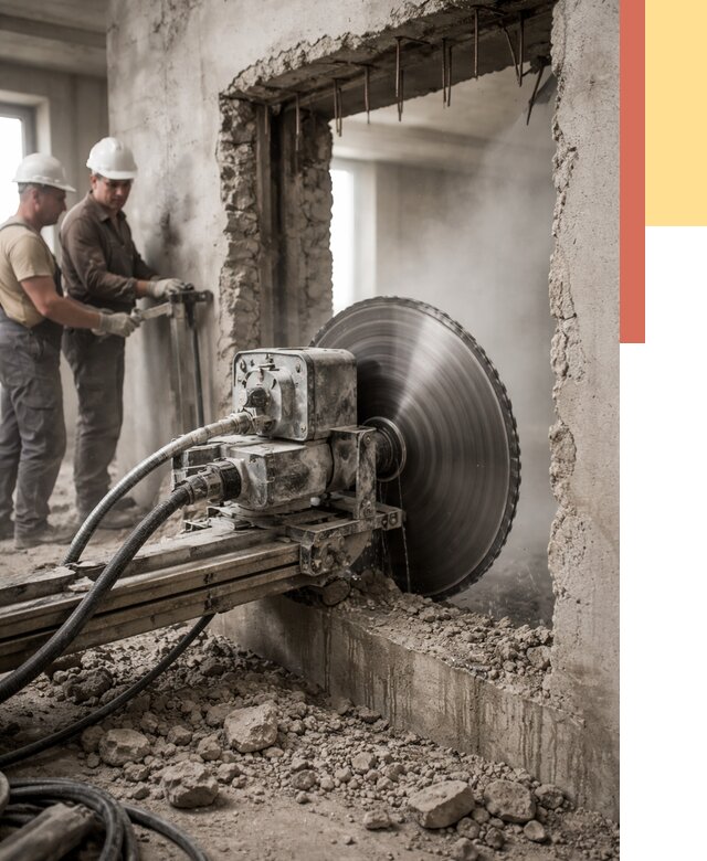 Алмазная резка проемов в Смоленске от 4615 руб. быстро и недорого | ОТДЕЛОЧНИК-Смл