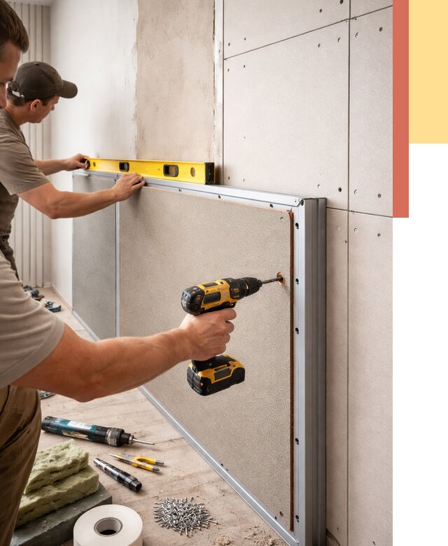 Шумоизоляция стен панелями ЗИПС в Смоленске от 2256 руб./м² под ключ | ОТДЕЛОЧНИК-Смл