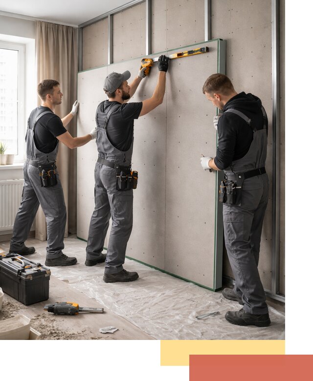 Шумоизоляция стен панелями ЗИПС в Смоленске для жилых и коммерческих помещений