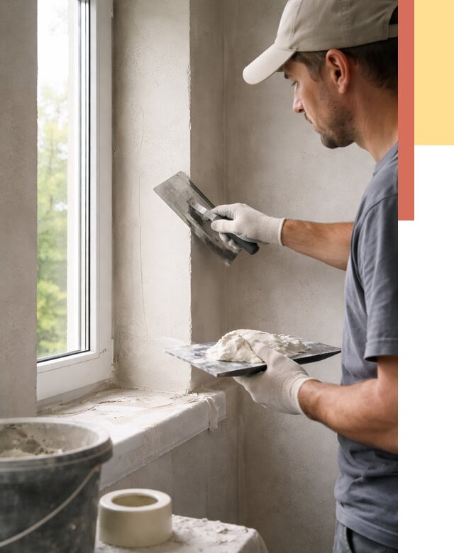 Штукатурка откосов в Смоленске от 4615 руб/м² — услуги и выравнивание под ключ | ОТДЕЛОЧНИК-Смл