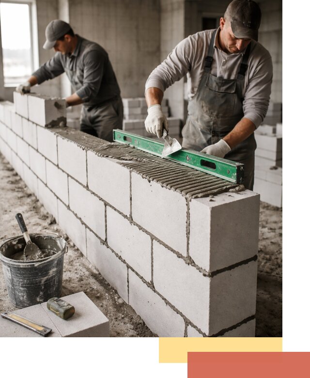 Кладка перегородок из газобетона в Смоленске быстро и качественно