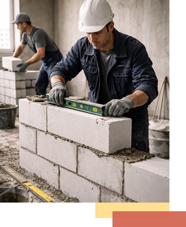 Кладка перегородок из пеноблока под ключ в Смоленске