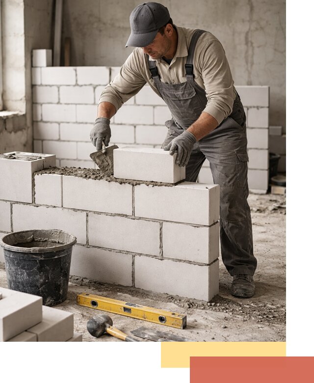 Кладка перегородок из силикатного блока в Смоленске