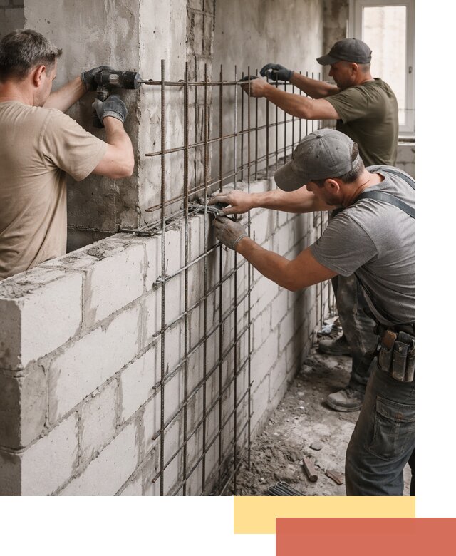 Армирование кладки перегородок в Смоленске профессионально и надёжно