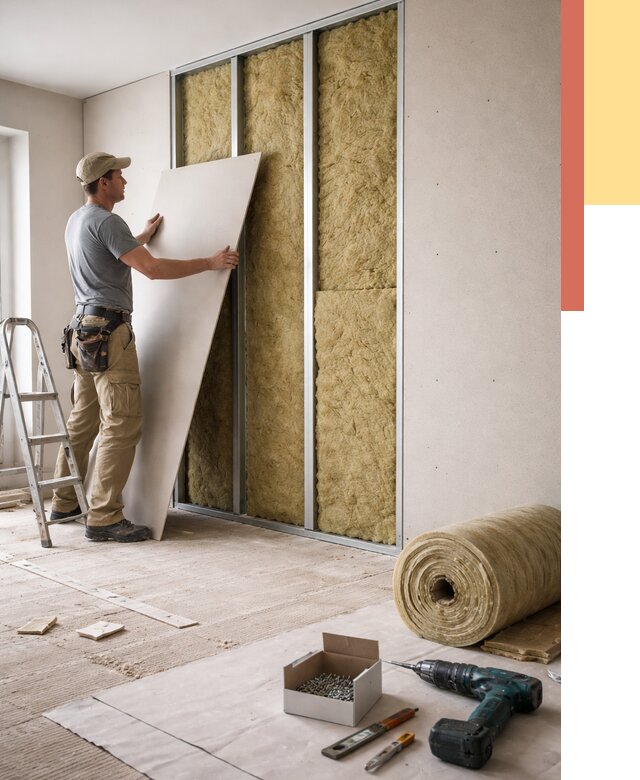 Перегородка из гипсокартона с шумоизоляцией в Смоленске от 3200 руб. | ОТДЕЛОЧНИК-Смл