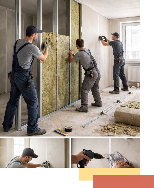 Перегородка из гипсокартона с шумоизоляцией в Смоленске — монтаж под ключ